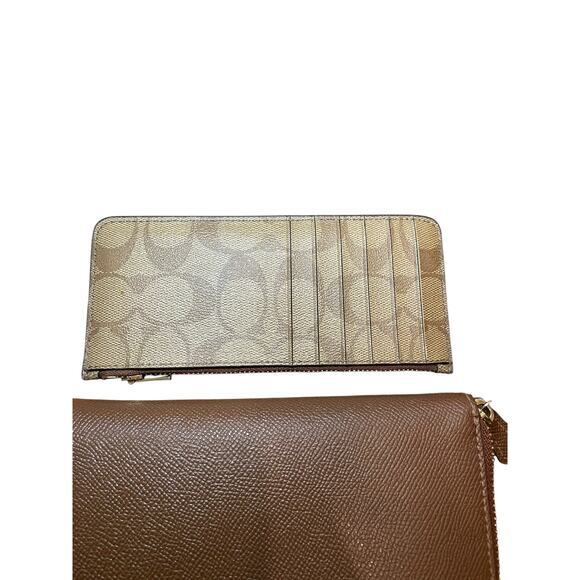 Coach Multifunction Wallet Large Brown Leather C Print Monogram Removable Insert - Picture 13 of 16